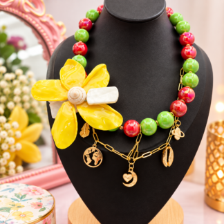 Tropical Blossom Charm Neckace